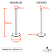 GloboStar® ALIEN-DIVA-BLACK-50-3 ALIEN Design DIVA Μοντέρνο Minimal Nordic Μεταλλικό Φωτιστικό Επιτραπέζιο - Πορτατίφ - Λαμπατέρ Μαύρο LED 8W 960lm με Ασύρματο Χειριστήριο RF & Dimmer IP20 Θερμό Λευκό 3000K Μ3 x Π1.6 x Υ50cm