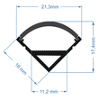 GloboStar® CORNER-PROFILE 70816-3M Προφίλ Αλουμινίου - Βάση & Ψύκτρα Ταινίας LED με Μαύρο Φιμέ Κάλυμμα - Επιφανειακή Γωνιακή Χρήση - Πατητό Κάλυμμα - Μαύρο - 3 Μέτρα - Πακέτο 5 Τεμαχίων - Μ300 x Π1.6 x Υ1.6cm