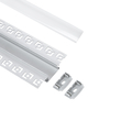 GloboStar® PLASTERBOARD-PROFILE 70819-2M Προφίλ Αλουμινίου - Βάση & Ψύκτρα Ταινίας LED με Λευκό Γαλακτερό Κάλυμμα - Χωνευτή Χρήση σε Γυψοσανίδα - Trimless - Πατητό Κάλυμμα - Ασημί - 2 Μέτρα - Πακέτο 5 Τεμαχίων - Μ200 x Π6.7 x Υ1.4cm
