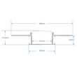 GloboStar® PLASTERBOARD-PROFILE 70819-2M Προφίλ Αλουμινίου - Βάση & Ψύκτρα Ταινίας LED με Λευκό Γαλακτερό Κάλυμμα - Χωνευτή Χρήση σε Γυψοσανίδα - Trimless - Πατητό Κάλυμμα - Ασημί - 2 Μέτρα - Πακέτο 5 Τεμαχίων - Μ200 x Π6.7 x Υ1.4cm