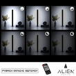 GloboStar® ALIEN-DIVA-BLACK-50-1 ALIEN Design DIVA Μοντέρνο Minimal Nordic Μεταλλικό Φωτιστικό Επιτραπέζιο - Πορτατίφ - Λαμπατέρ Μαύρο LED 8W 1120lm με Ασύρματο Χειριστήριο RF & Dimmer IP20 Ψυχρό Λευκό 6000K Μ3 x Π1.6 x Υ50cm