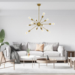 GloboStar® MILANO 01485 Μοντέρνο Φωτιστικό Οροφής Πλέγμα Πολύφωτο 12 x E27 IP20 Χρυσό Μέταλλο - Μ80 x Π80 x Υ80cm