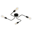 GloboStar® LIBERTA 00838 Μοντέρνο Φωτιστικό Οροφής Πλέγμα Πολύφωτο 4 x E27 IP20 Μαύρο Μέταλλο - Μ44.5 x Π44.5 x Υ12cm