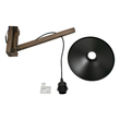 GloboStar® JONAS 00882 Vintage Επιτοίχιο Φωτιστικό Απλίκα Μονόφωτο 1 x E27 IP20 Καφέ Ξύλο με Μαύρο Μέταλλο - Μ26 x Π50 x Υ50cm