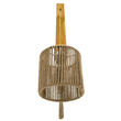 GloboStar® CASTI 00886 Vintage Επιτοίχιο Φωτιστικό Απλίκα Μονόφωτο 1 x E27 IP20 Μπεζ Ξύλο με Καφέ Σχοινί - Μ19 x Π35 x Υ85cm