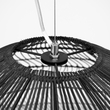 GloboStar® MALIBU 00966 Boho Κρεμαστό Φωτιστικό Πλέγμα Μονόφωτο 1 x E27 IP20 Μαύρο Ξύλο - Μ100 x Π100 x Y86cm