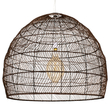 GloboStar® MALIBU 00967 Boho Κρεμαστό Φωτιστικό Πλέγμα Μονόφωτο 1 x E27 IP20 Καφέ Ξύλο - Μ100 x Π100 x Y86cm