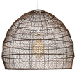 GloboStar® MALIBU 00967 Boho Κρεμαστό Φωτιστικό Πλέγμα Μονόφωτο 1 x E27 IP20 Καφέ Ξύλο - Μ100 x Π100 x Y86cm
