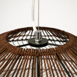 GloboStar® MALIBU 00967 Boho Κρεμαστό Φωτιστικό Πλέγμα Μονόφωτο 1 x E27 IP20 Καφέ Ξύλο - Μ100 x Π100 x Y86cm