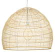 GloboStar® MALIBU 00974 Boho Κρεμαστό Φωτιστικό Πλέγμα Μονόφωτο 1 x E27 IP20 Μπεζ Ξύλο - Μ100 x Π100 x Υ86cm