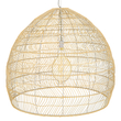 GloboStar® MALIBU 00974 Boho Κρεμαστό Φωτιστικό Πλέγμα Μονόφωτο 1 x E27 IP20 Μπεζ Ξύλο - Μ100 x Π100 x Υ86cm