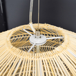 GloboStar® MALIBU 00974 Boho Κρεμαστό Φωτιστικό Πλέγμα Μονόφωτο 1 x E27 IP20 Μπεζ Ξύλο - Μ100 x Π100 x Υ86cm