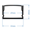 GloboStar® SURFACE-PROFILE 70825-3M Προφίλ Αλουμινίου - Βάση & Ψύκτρα Ταινίας LED με Λευκό Γαλακτερό Κάλυμμα - Επιφανειακή Χρήση - Πατητό Κάλυμμα - Μαύρο - 3 Μέτρα - Πακέτο 5 Τεμαχίων - Μ300 x Π3 x Υ2cm