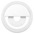 GloboStar® 79042 Selfie Ring Light LED SMD 2W 200 lm Λευκό Σώμα με Ενσωματωμένη Επαναφορτιζόμενη Μπαταρία 500mAh & Καλώδιο Φόρτισης Micro USB Ψυχρό Λευκό 6000 K για Κινητό Τηλέφωνο και Tablet Φ8.5 x Υ2.5cm