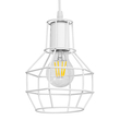 GloboStar® CAGE 00867 Vintage Κρεμαστό Φωτιστικό Πλέγμα Μονόφωτο 1 x E27 IP20 Λευκό Μέταλλο - Μ15 x Π15 x Υ22cm