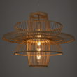 GloboStar® BALI 00862 Boho Κρεμαστό Φωτιστικό Πλέγμα Μονόφωτο 1 x E27 IP20 Μπεζ Ξύλο - Μ60 x Π60 x Υ45cm