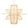 GloboStar® BALI 00862 Boho Κρεμαστό Φωτιστικό Πλέγμα Μονόφωτο 1 x E27 IP20 Μπεζ Ξύλο - Μ60 x Π60 x Υ45cm