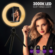 GloboStar® 75800 Professional Digital Ring Light Φ20cm LED SMD 20W 2000lm 180° DC 5V με Καλώδιο Τροφοδοσίας USB - Ενσωματωμένο Χειριστήριο Εναλλαγής Χρωμάτων & 1 Βάση Τηλεφώνου - Πολύχρωμο RGBW+WW Dimmable