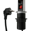 GloboStar® 79632 Χωνευτό Πτυσσόμενο Πολύμπριζο με 5 Πρίζες Ασφαλείας EU Σούκο AC 230V Max 5000W & 2 Εξόδους USB DC 5V Max 3A 18W & Ενσωματωμένο Διακόπτη Οn/Off