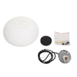 GloboStar® FREYA 00747 Μοντέρνο Κρεμαστό Φωτιστικό Ανάρτηση Μονόφωτο 1 x E27 IP20 Λευκό Γυαλί με Ασημί Μέταλλο - Μ34 x Π34 x Υ23cm