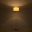 GloboStar® ASHLEY 00823 Μοντέρνο Επιδαπέδιο Φωτιστικό Μονόφωτο 1 x E27 IP20 Λευκό Μέταλλο με Λευκό Ύφασμα - Μ35 x Π35 x Υ145cm