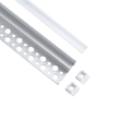 GloboStar® PLASTERBOARD-PROFILE 70834-3M Προφίλ Αλουμινίου - Βάση & Ψύκτρα Ταινίας LED με Λευκό Γαλακτερό Κάλυμμα - Χωνευτή Τερματική Χρήση σε Τελείωμα Γυψοσανίδας ή σε Πλακάκι - Trimless - Πατητό Κάλυμμα - Ασημί - 3 Μέτρα - Πακέτο 5 Τεμαχίων - Μ300 x Π3.1 x Υ1.3cm