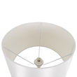 GloboStar® CEDAR 00828 Μοντέρνο Επιδαπέδιο Φωτιστικό Μονόφωτο 1 x E27 IP20 Λευκό Μέταλλο, Λευκό Ύφασμα με Μπεζ Ξύλο - Μ40 x Π40 x Υ148cm