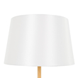 GloboStar® CEDAR 00828 Μοντέρνο Επιδαπέδιο Φωτιστικό Μονόφωτο 1 x E27 IP20 Λευκό Μέταλλο, Λευκό Ύφασμα με Μπεζ Ξύλο - Μ40 x Π40 x Υ148cm