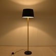 GloboStar® CEDAR 00829 Μοντέρνο Επιδαπέδιο Φωτιστικό Μονόφωτο 1 x E27 IP20 Χρυσό Μέταλλο με Μαύρο Ύφασμα - Μ40 x Π40 x Υ148cm