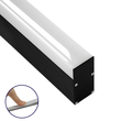GloboStar® SURFACEPENDANT-PROFILE 70832-3M Προφίλ Αλουμινίου - Βάση & Ψύκτρα Ταινίας LED με Λευκό Γαλακτερό Κάλυμμα - Επιφανειακή & Κρεμαστή Χρήση - Πατητό Κάλυμμα - Μαύρο - 3 Μέτρα - Μ300 x Π3.5 x Υ7.4cm