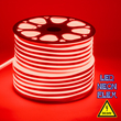 GloboStar® 70563 OVALE 120° Degree Neon Flex Epistar LED SMD 2835 1m 12W/m 120LED/m 1212lm/m 120° DC 24V Αδιάβροχη IP68 Κόκκινο Dimmable