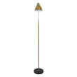 GloboStar® VERSA 00832 Μοντέρνο Επιδαπέδιο Φωτιστικό Μονόφωτο 1 x E27 IP20 Χρυσό & Ασημί Μέταλλο με Μαύρο Μάρμαρο - Μ15 x Π15 x Υ155cm