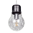 GloboStar® LAMP 01676 Μοντέρνο Κρεμαστό Φωτιστικό Φιγούρα Μονόφωτο 1 x E27 IP20 Ασημί Μέταλλο με Διάφανο Γυαλί - Μ15 x Π15 x Υ27cm