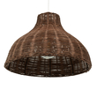 GloboStar® MAYOTTE 00725 Boho Κρεμαστό Φωτιστικό Καμπάνα Μονόφωτο 1 x E27 IP20 Καφέ Ξύλο - Μ40 x Π40 x Υ28cm