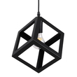 GloboStar® CUBE 00801 Μοντέρνο Κρεμαστό Φωτιστικό Ανάρτηση Μονόφωτο 1 x E27 IP20 Μαύρο Μέταλλο - Μ25 x Π25 x Υ25cm