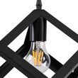 GloboStar® CUBE 00801 Μοντέρνο Κρεμαστό Φωτιστικό Ανάρτηση Μονόφωτο 1 x E27 IP20 Μαύρο Μέταλλο - Μ25 x Π25 x Υ25cm