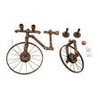 GloboStar® SWIFTWALKER 00659 Vintage Επιτοίχιο Φωτιστικό Απλίκα Τρίφωτο 3 x E27 IP20 Μπρούτζινο & Κόκκινο Μέταλλο - Μ85 x Π29.5 x Υ55cm