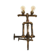 GloboStar® SWIFTWALKER 00659 Vintage Επιτοίχιο Φωτιστικό Απλίκα Τρίφωτο 3 x E27 IP20 Μπρούτζινο & Κόκκινο Μέταλλο - Μ85 x Π29.5 x Υ55cm