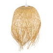 GloboStar® MANILA 00713 Boho Κρεμαστό Φωτιστικό Πλέγμα Μονόφωτο 1 x E27 IP20 Μπέζ Ξύλο - Μ50 x Π50 x Υ70cm