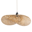 GloboStar® MEXICO 00719 Boho Κρεμαστό Φωτιστικό Ανάρτηση Μονόφωτο 1 x E27 IP20 Μπεζ Ξύλο - Μ65 x Π46 x Y30cm