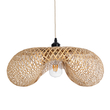 GloboStar® MEXICO 00719 Boho Κρεμαστό Φωτιστικό Ανάρτηση Μονόφωτο 1 x E27 IP20 Μπεζ Ξύλο - Μ65 x Π46 x Y30cm