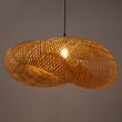GloboStar® MEXICO 00721 Boho Κρεμαστό Φωτιστικό Ανάρτηση Μονόφωτο 1 x E27 IP20 Μπεζ Ξύλο - Μ100 x Π80 x Y35cm