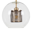 GloboStar® AVERY 00740 Μοντέρνο Κρεμαστό Φωτιστικό Μπάλα Μονόφωτο 1 x E27 IP20 Διάφανο Γυαλί με Χρυσό Μέταλλο - Μ30 x Π30 x Υ48cm
