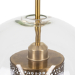 GloboStar® AVERY 00740 Μοντέρνο Κρεμαστό Φωτιστικό Μπάλα Μονόφωτο 1 x E27 IP20 Διάφανο Γυαλί με Χρυσό Μέταλλο - Μ30 x Π30 x Υ48cm