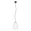 GloboStar® FREYA 00745 Μοντέρνο Κρεμαστό Φωτιστικό Ανάρτηση Μονόφωτο 1 x E27 IP20 Λευκό Γυαλί με Ασημί Μέταλλο - Μ24 x Π24 x Υ35cm