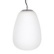 GloboStar® FREYA 00745 Μοντέρνο Κρεμαστό Φωτιστικό Ανάρτηση Μονόφωτο 1 x E27 IP20 Λευκό Γυαλί με Ασημί Μέταλλο - Μ24 x Π24 x Υ35cm
