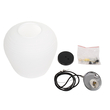 GloboStar® FREYA 00746 Μοντέρνο Κρεμαστό Φωτιστικό Ανάρτηση Μονόφωτο 1 x E27 IP20 Λευκό Γυαλί με Ασημί Μέταλλο - Μ20 x Π20 x Υ23cm