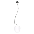 GloboStar® FREYA 00746 Μοντέρνο Κρεμαστό Φωτιστικό Ανάρτηση Μονόφωτο 1 x E27 IP20 Λευκό Γυαλί με Ασημί Μέταλλο - Μ20 x Π20 x Υ23cm