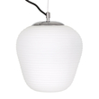 GloboStar® FREYA 00746 Μοντέρνο Κρεμαστό Φωτιστικό Ανάρτηση Μονόφωτο 1 x E27 IP20 Λευκό Γυαλί με Ασημί Μέταλλο - Μ20 x Π20 x Υ23cm