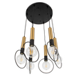 GloboStar® OLVERO 00774 Μοντέρνο Κρεμαστό Φωτιστικό Ανάρτηση Πολύφωτο 6 x E27 IP20 Μαύρο & Χρυσό Μέταλλο - Μ55 x Π55 x Y130cm